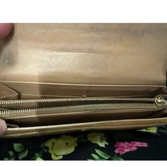 Louis Vuitton Vernis Yellow Leather Monogram Wallet, Authentic Fair Condition - Picture 6 of 9